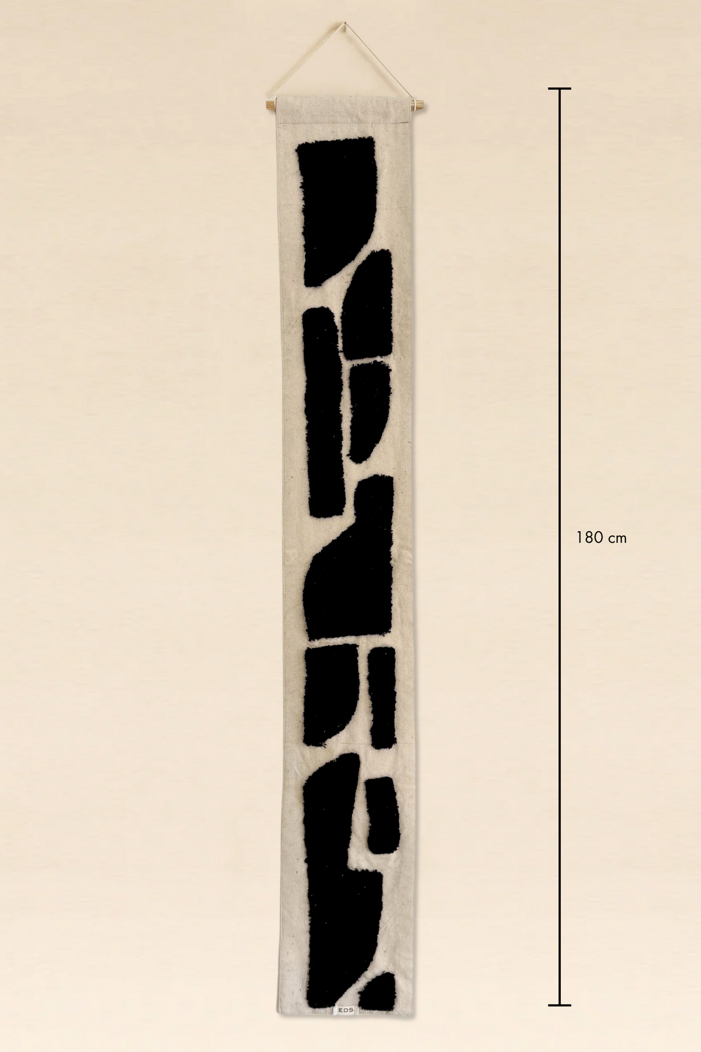 Tufted Wall Art Black 3 180cm