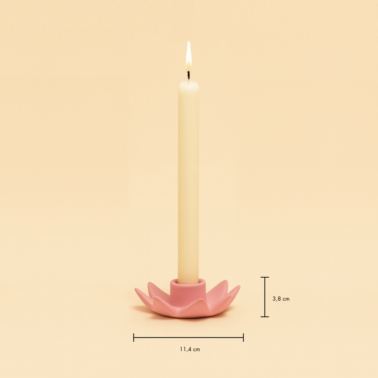 Flower Ceramic Candleholder (Muted Blue)
