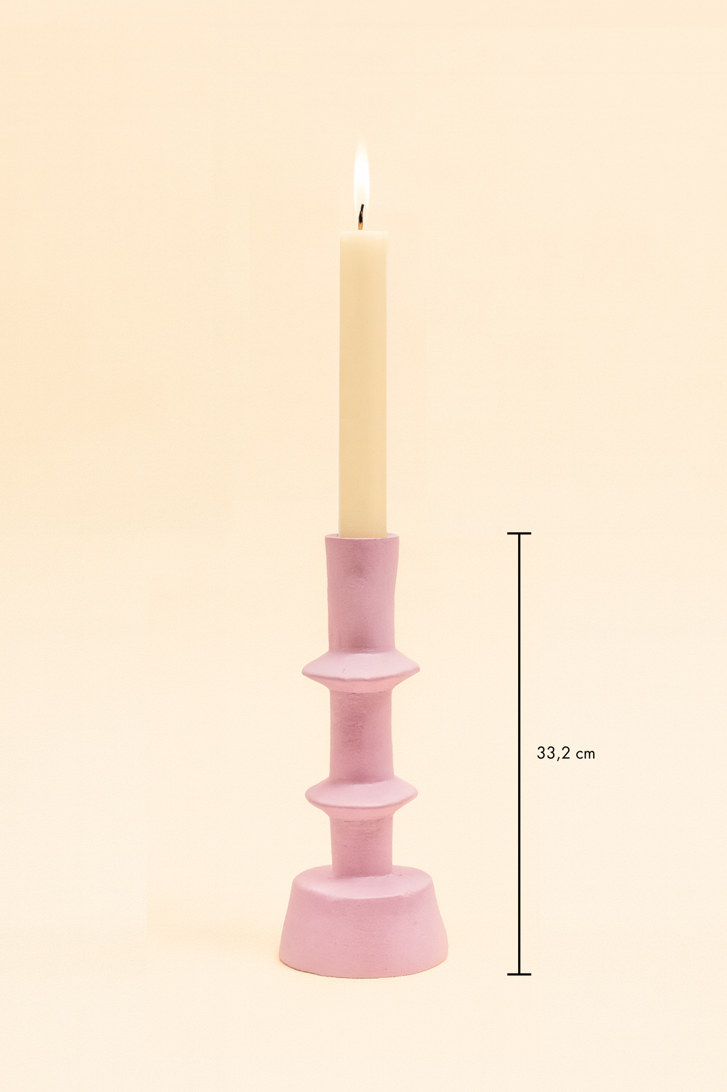 Paper Mache Candleholder Pink