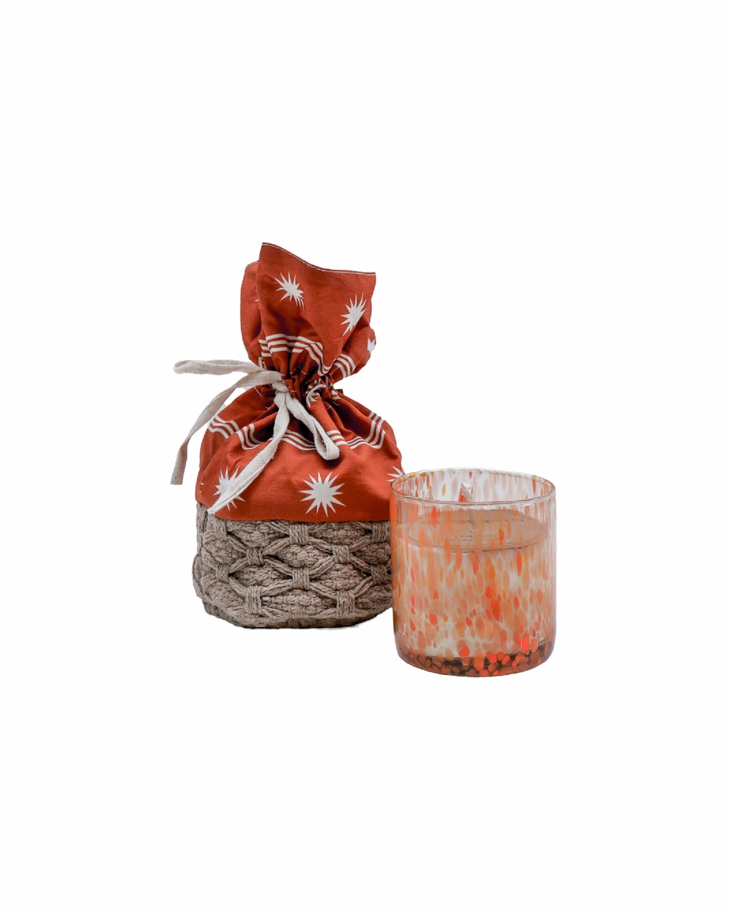 Scented Candle in Handwoven Basket Gift Set - Balearic