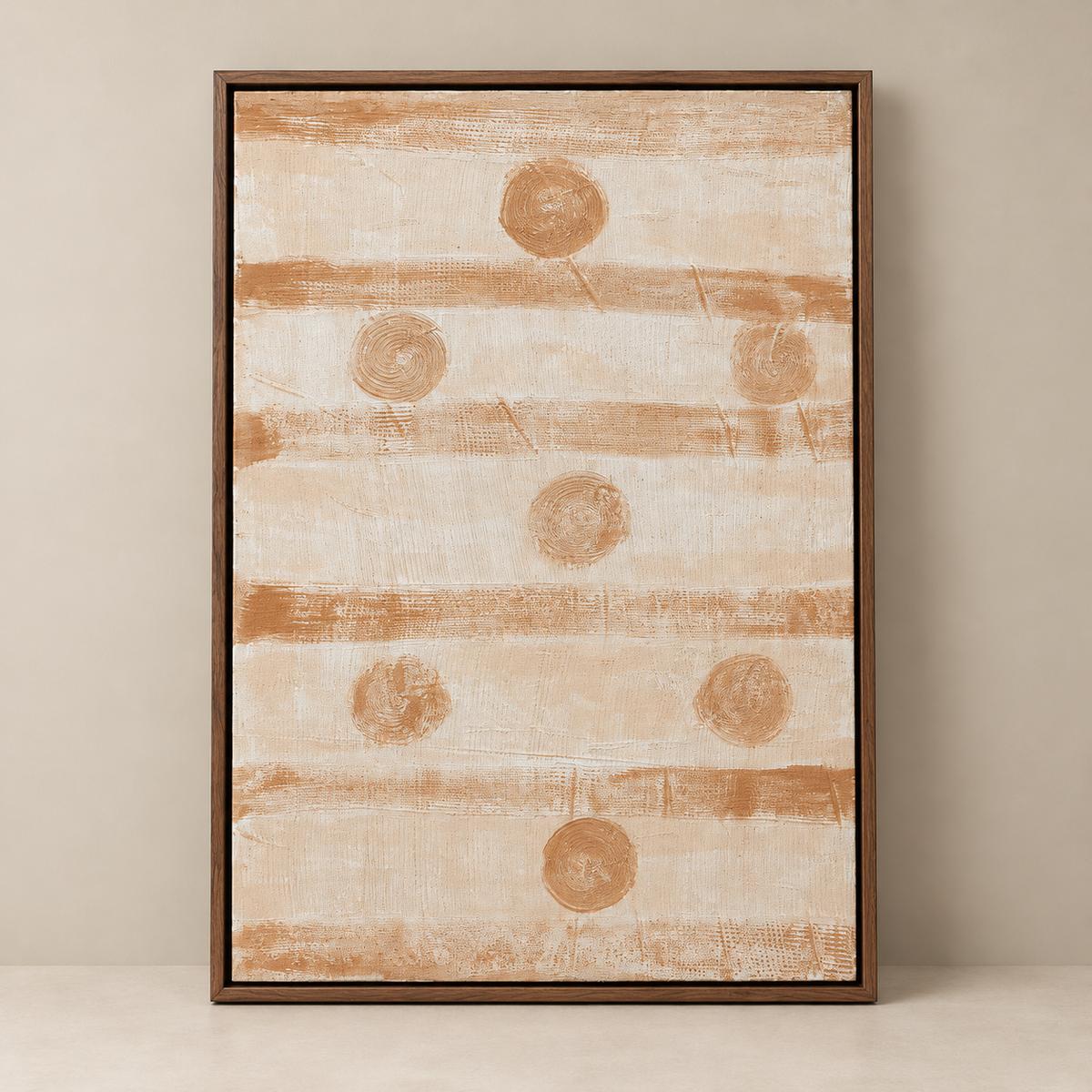 Textured Canvas Wall Art – Natural Jute & Linen Geometric Abstract