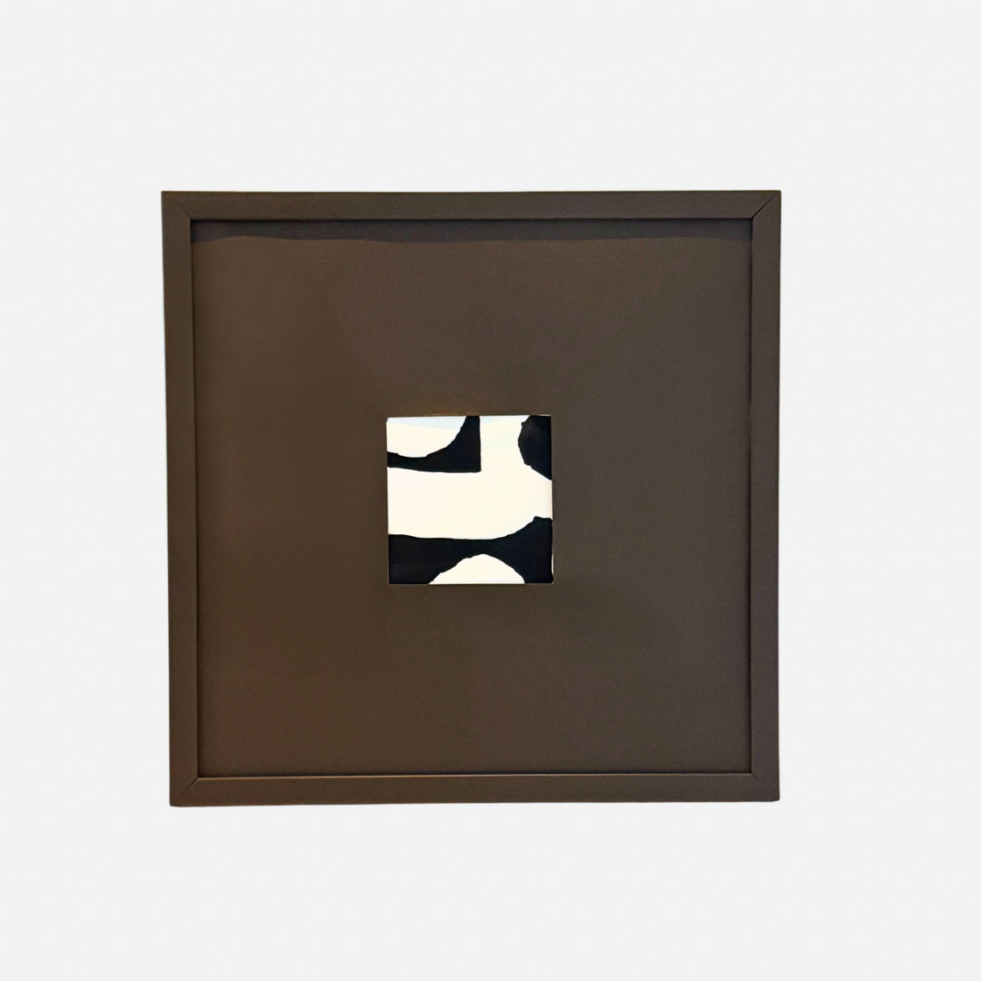 Abstract Handpainted Wall Art in Chocolate Brown Frame