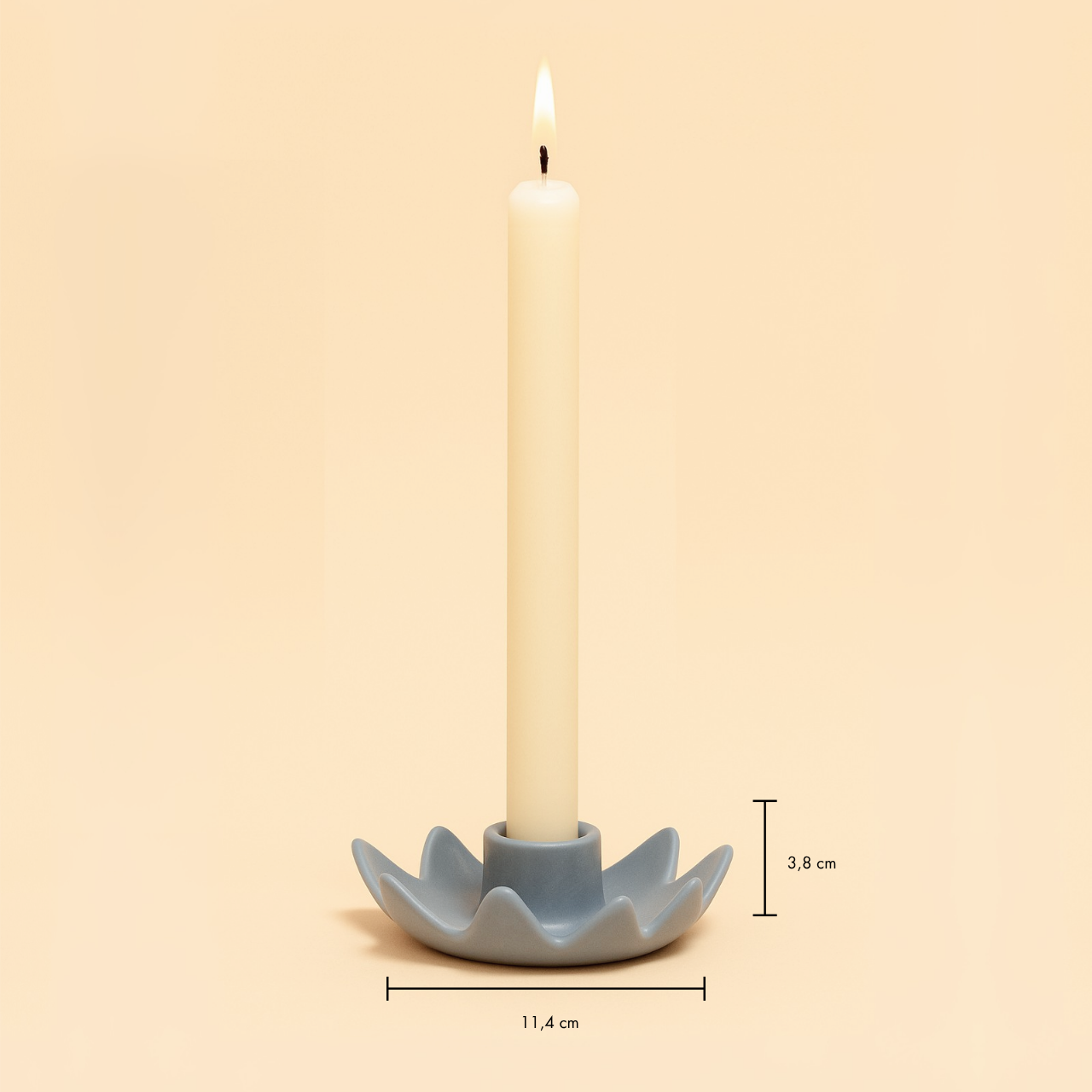 Flower Candleholder muted blue