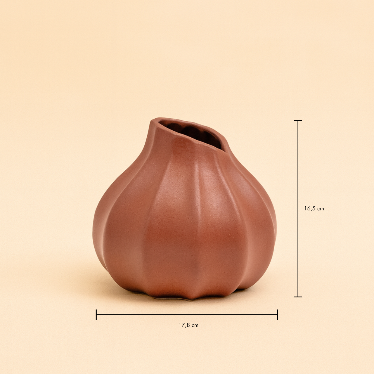Ripple Vase Brown Small