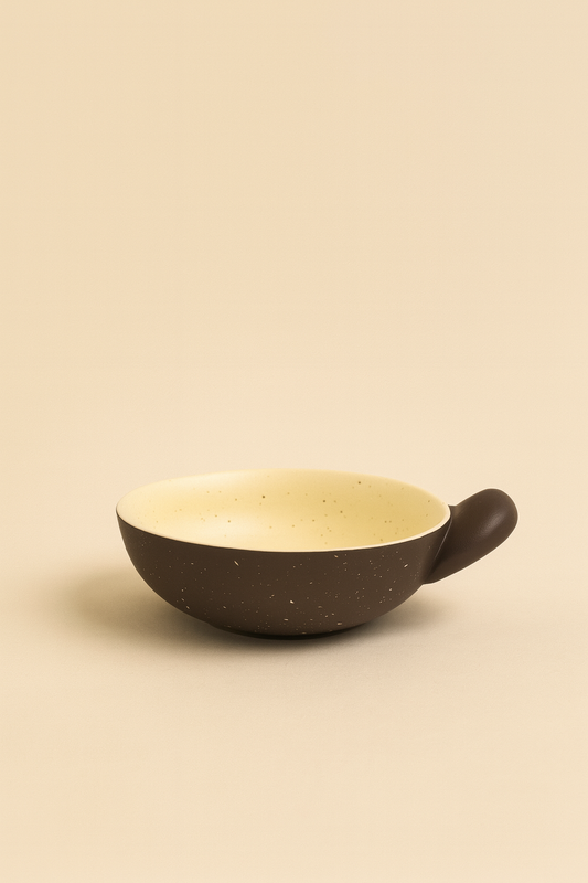 Ceramic Cereal Bowl with sculptural handle