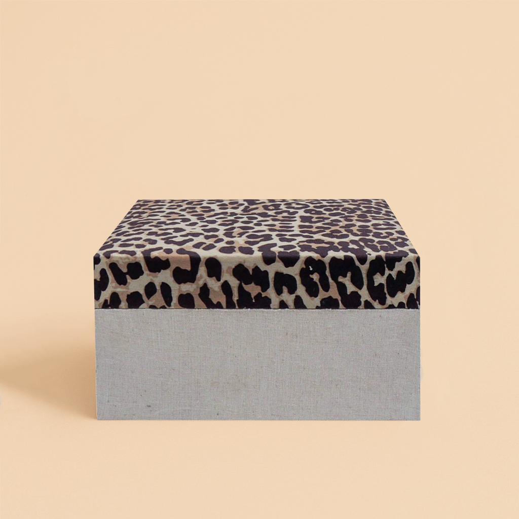 Storage Box with Leopard Print Lid