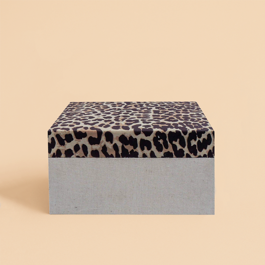 Storage Box with Leopard Print Lid