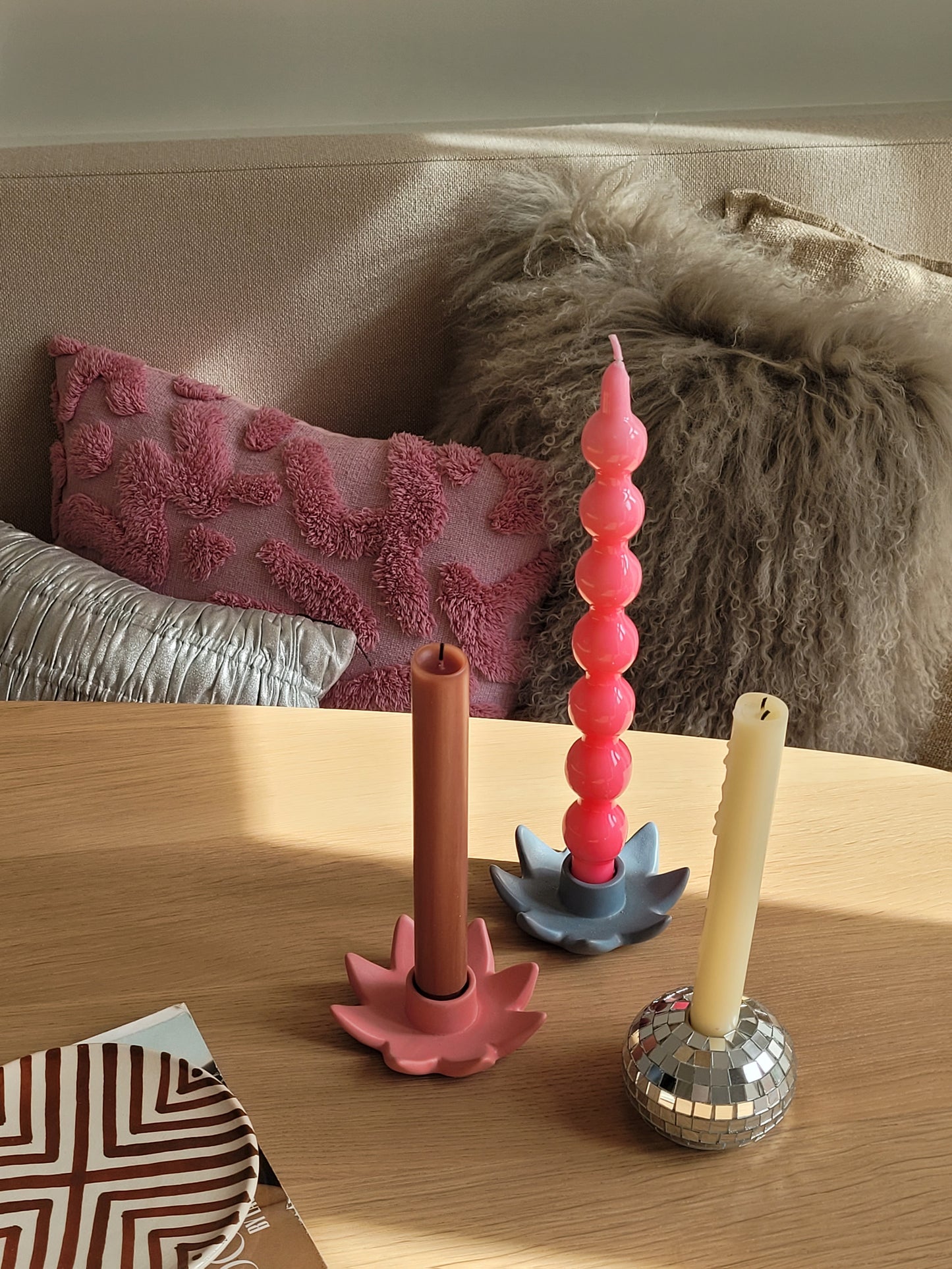 Flower Candleholder teal