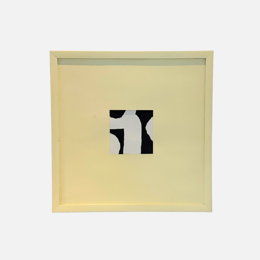 Abstract Handpainted Wall Art Pastel Yellow Frame