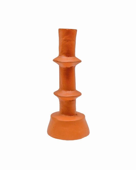 Paper Mache Candleholder Gold Flame