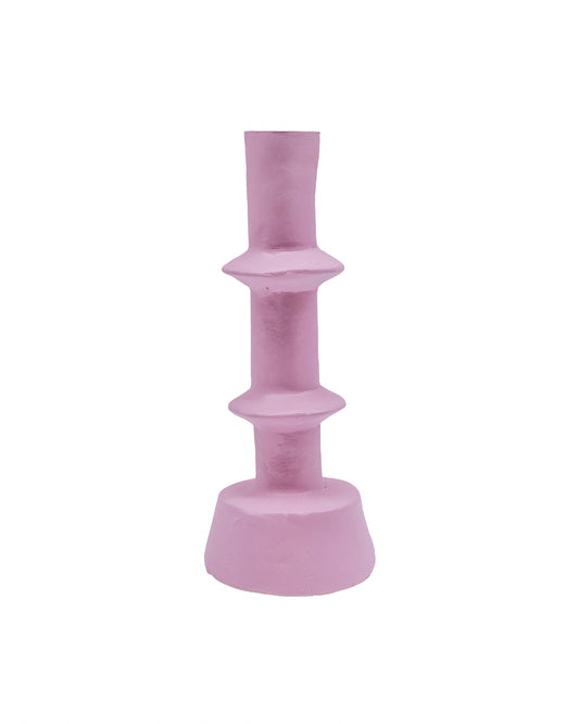 Paper Mache Candleholder Pink